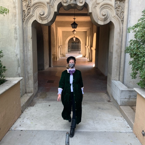 Vintage Green Quilted Velvet Jacket - Picture 4 of 16